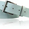 ALL DAY: klassischer Gürtel 4 cm 100% Leder mit silberner italienischer Gürtelschnalle