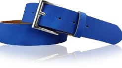 ALL DAY: klassischer Gürtel 4 cm 100% Leder mit silberner italienischer Gürtelschnalle