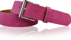 ALL DAY: klassischer Gürtel 4 cm 100% Leder mit silberner italienischer Gürtelschnalle