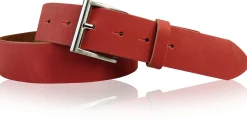 ALL DAY: klassischer Gürtel 4 cm 100% Leder mit silberner italienischer Gürtelschnalle