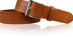 ALL DAY: klassischer Gürtel 4 cm 100% Leder mit silberner italienischer Gürtelschnalle