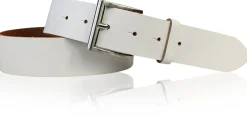 ALL DAY: klassischer Gürtel 4 cm 100% Leder mit silberner italienischer Gürtelschnalle