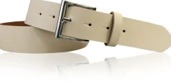 ALL DAY: klassischer Gürtel 4 cm 100% Leder mit silberner italienischer Gürtelschnalle
