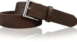 ALL DAY: klassischer Gürtel 4 cm 100% Leder mit silberner italienischer Gürtelschnalle