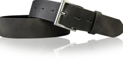 ALL DAY: klassischer Gürtel 4 cm 100% Leder mit silberner italienischer Gürtelschnalle
