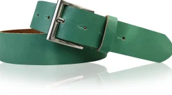 ALL DAY: klassischer Gürtel 4 cm 100% Leder mit silberner italienischer Gürtelschnalle
