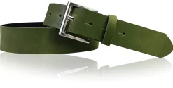 ALL DAY: klassischer Gürtel 4 cm 100% Leder mit silberner italienischer Gürtelschnalle