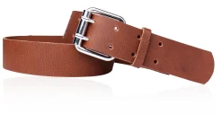 Arbeitsgürtel, 4,5 cm, Vollrindleder, Stahlschnalle, Doppeldorngürtel, heavy duty