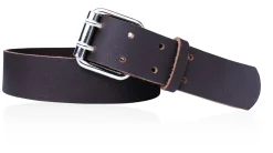 Arbeitsgürtel, 4,5 cm, Vollrindleder, Stahlschnalle, Doppeldorngürtel, heavy duty