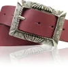 ARONA: schöner Damen Ledergürtel 4 cm mit funkelnder Strass Gürtelschnalle