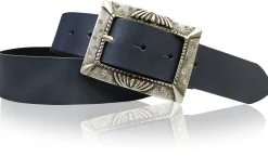 ARONA: schöner Damen Ledergürtel 4 cm mit funkelnder Strass Gürtelschnalle