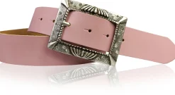 ARONA: schöner Damen Ledergürtel 4 cm mit funkelnder Strass Gürtelschnalle