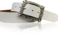 ARONA: schöner Damen Ledergürtel 4 cm mit funkelnder Strass Gürtelschnalle