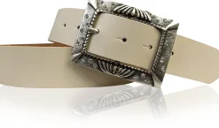 ARONA: schöner Damen Ledergürtel 4 cm mit funkelnder Strass Gürtelschnalle