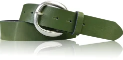 AUDREY: Damen Ledergürtel 4 cm in aktuellen Farben mit halbrunder Gürtelschnalle