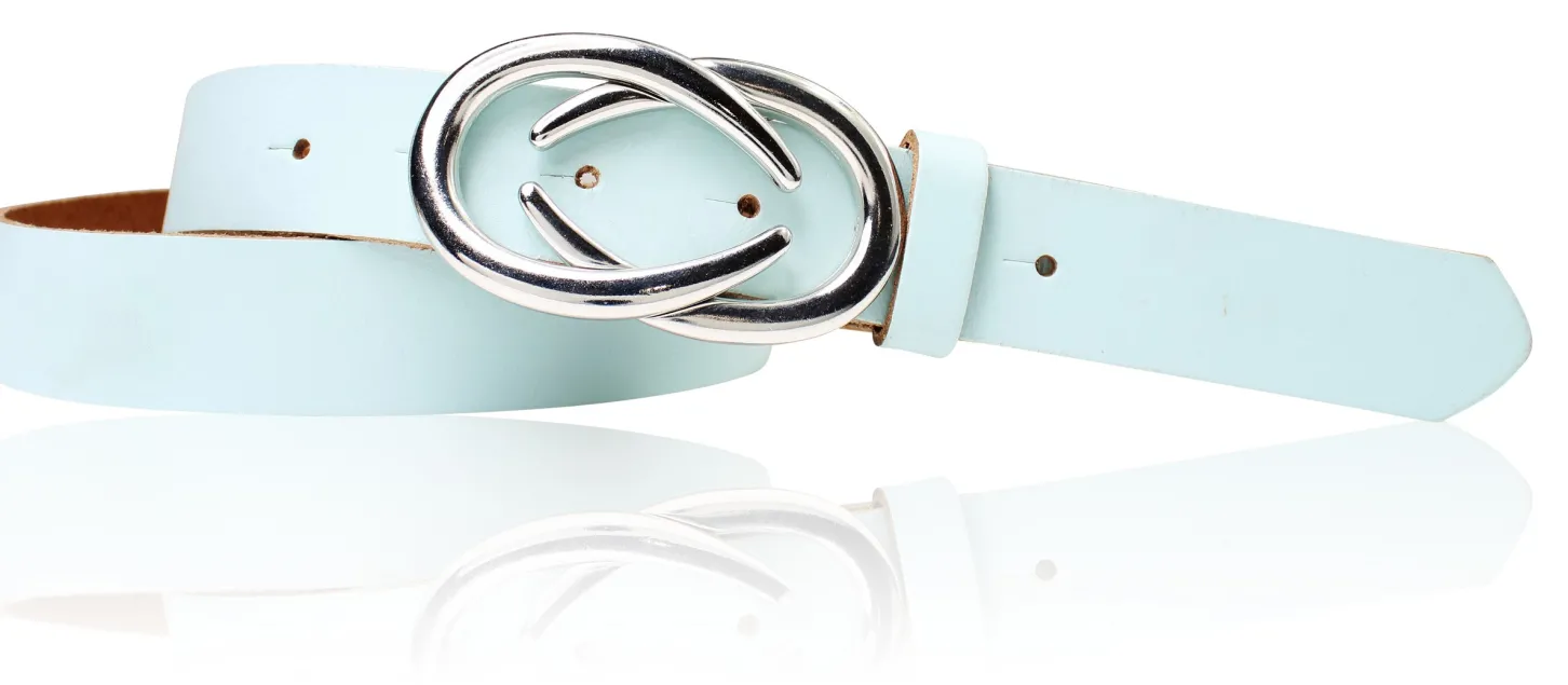 AURORA angesagter Damen Ledergürtel mit modischer Gürtelschnalle silber, 3 cm