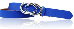 AURORA angesagter Damen Ledergürtel mit modischer Gürtelschnalle silber, 3 cm