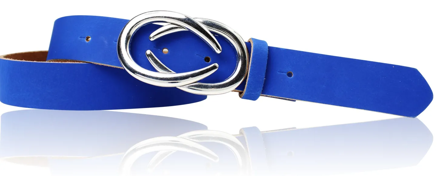 AURORA angesagter Damen Ledergürtel mit modischer Gürtelschnalle silber, 3 cm