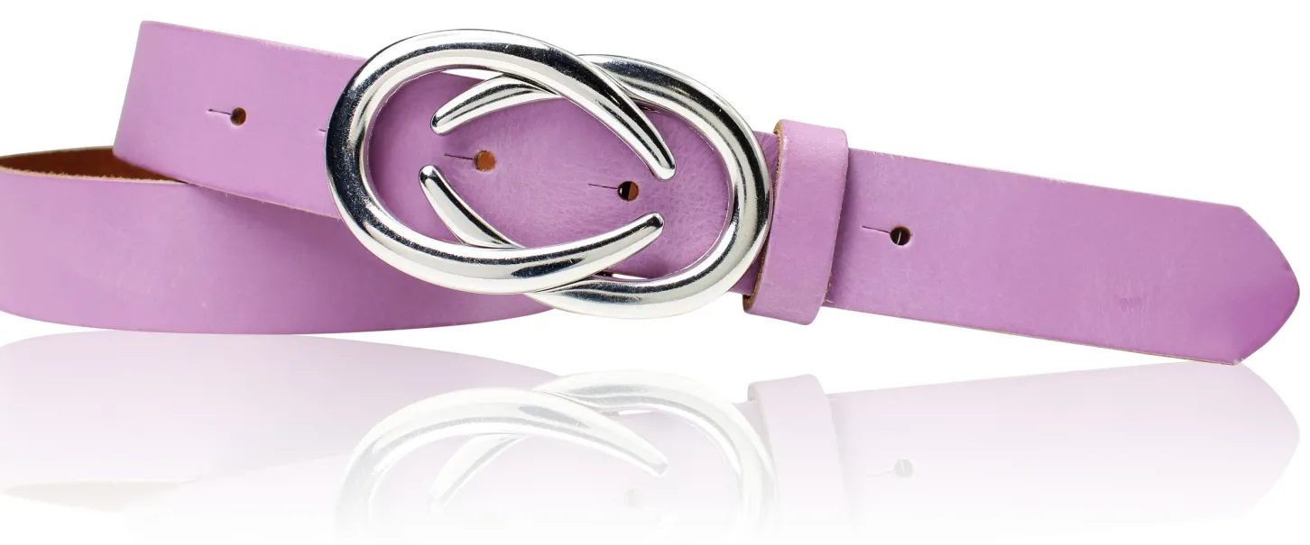 AURORA angesagter Damen Ledergürtel mit modischer Gürtelschnalle silber, 3 cm