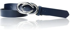 AURORA angesagter Damen Ledergürtel mit modischer Gürtelschnalle silber, 3 cm