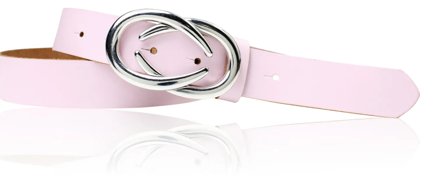 AURORA angesagter Damen Ledergürtel mit modischer Gürtelschnalle silber, 3 cm