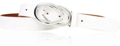 AURORA angesagter Damen Ledergürtel mit modischer Gürtelschnalle silber, 3 cm
