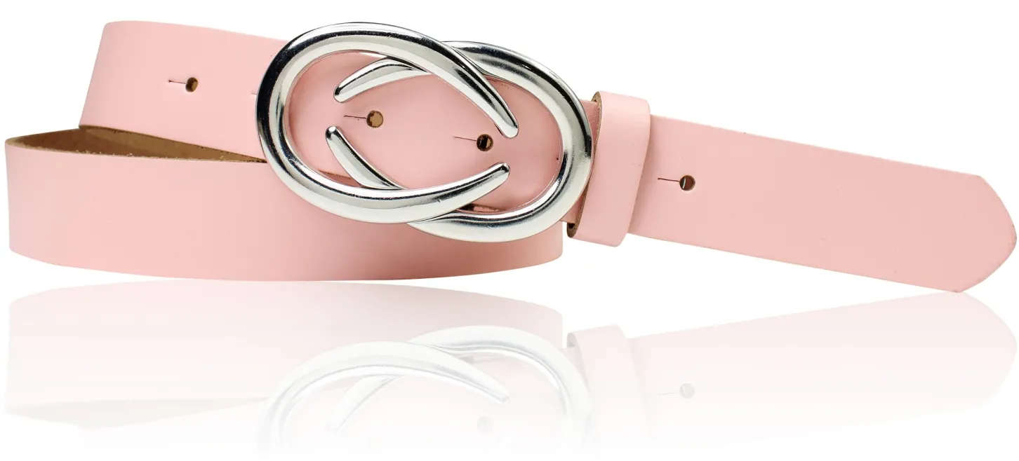 AURORA angesagter Damen Ledergürtel mit modischer Gürtelschnalle silber, 3 cm