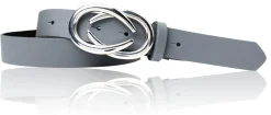 AURORA angesagter Damen Ledergürtel mit modischer Gürtelschnalle silber, 3 cm