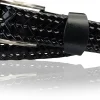 BERGAMO: bequemer Flechtgürtel 3 cm aus Leder, silberne Gürtelschnalle, selber kürzbar, Anzuggürtel