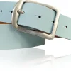 BERLIN Damen Ledergürtel 4 cm Echtledergürtel silberne Dornschnalle Retrostyle