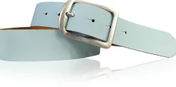 BERLIN Damen Ledergürtel 4 cm Echtledergürtel silberne Dornschnalle Retrostyle