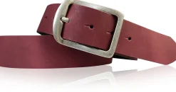 BERLIN Damen Ledergürtel 4 cm Echtledergürtel silberne Dornschnalle Retrostyle