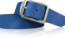 BERLIN Damen Ledergürtel 4 cm Echtledergürtel silberne Dornschnalle Retrostyle