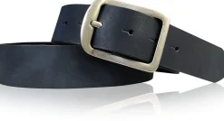 BERLIN Damen Ledergürtel 4 cm Echtledergürtel silberne Dornschnalle Retrostyle