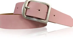 BERLIN Damen Ledergürtel 4 cm Echtledergürtel silberne Dornschnalle Retrostyle