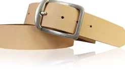 BERLIN Damen Ledergürtel 4 cm Echtledergürtel silberne Dornschnalle Retrostyle
