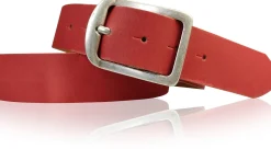 BERLIN Damen Ledergürtel 4 cm Echtledergürtel silberne Dornschnalle Retrostyle