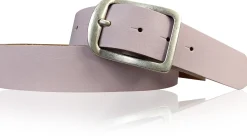 BERLIN Damen Ledergürtel 4 cm Echtledergürtel silberne Dornschnalle Retrostyle