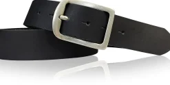 BERLIN Damen Ledergürtel 4 cm Echtledergürtel silberne Dornschnalle Retrostyle
