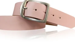 BERLIN Damen Ledergürtel 4 cm Echtledergürtel silberne Dornschnalle Retrostyle