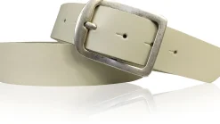 BERLIN Damen Ledergürtel 4 cm Echtledergürtel silberne Dornschnalle Retrostyle