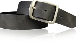 BERLIN Damen Ledergürtel 4 cm Echtledergürtel silberne Dornschnalle Retrostyle