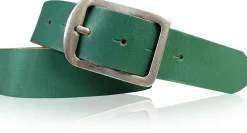 BERLIN Damen Ledergürtel 4 cm Echtledergürtel silberne Dornschnalle Retrostyle