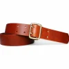 Best Patina® Doppeldorngürtel 4,5 cm, Sattlerleder, Messingschnalle, heavy duty