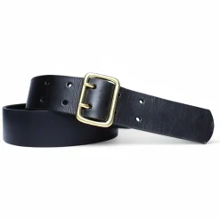 Best Patina® Doppeldorngürtel 4,5 cm, Sattlerleder, Messingschnalle, heavy duty