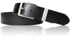 Best Patina® höchstwertiger Herrengürtel 3,4 cm, massive Titanschnalle inkl. Schlaufe, Sattlerleder, antiallergisch