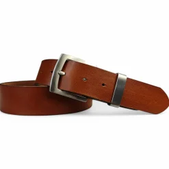 Best Patina® high end-Gürtel, 4 cm, massive Edelstahlschnalle mit Schlaufe, Anilinleder