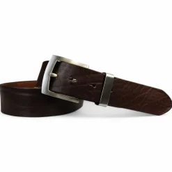 Best Patina® high end-Gürtel, 4 cm, massive Edelstahlschnalle mit Schlaufe, Anilinleder