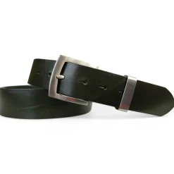 Best Patina® high end-Gürtel, 4 cm, massive Edelstahlschnalle mit Schlaufe, Anilinleder