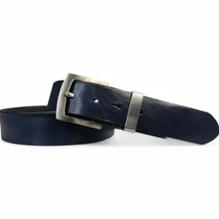Best Patina® high end-Gürtel, 4 cm, massive Edelstahlschnalle mit Schlaufe, Anilinleder